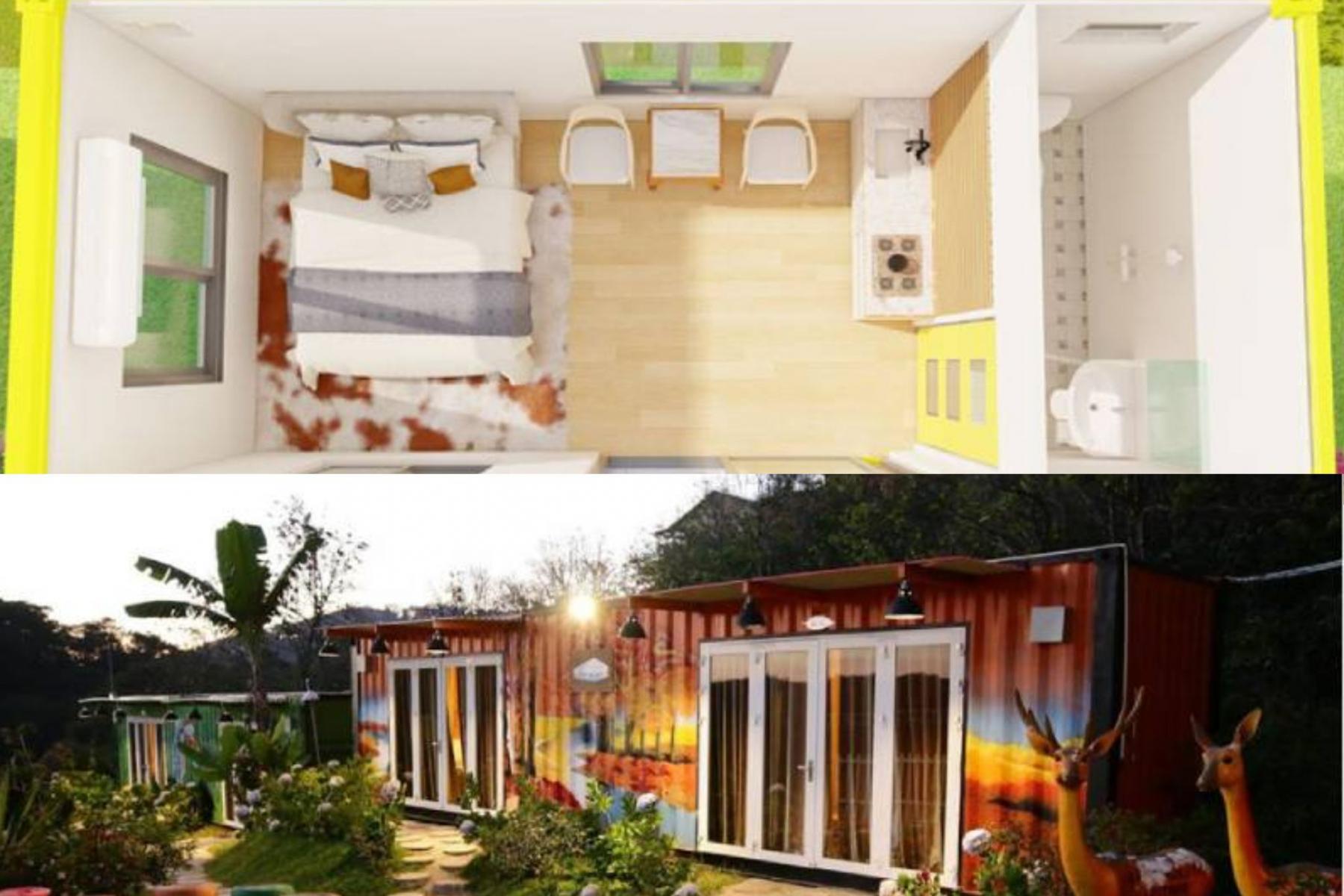 mẫu thiết kế phòng homestay nhỏ container