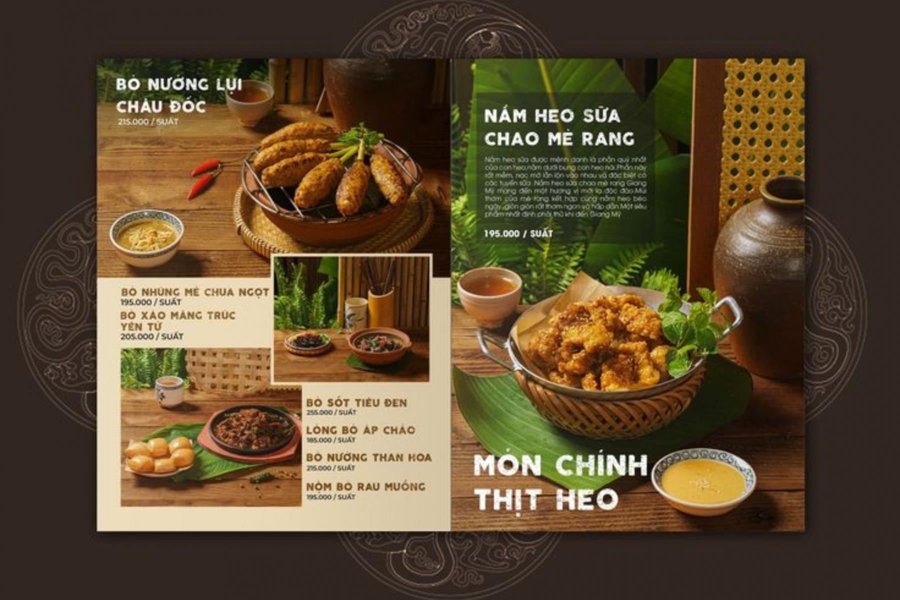 nguyên tắc xây dựng menu nhà hàng cơm quê