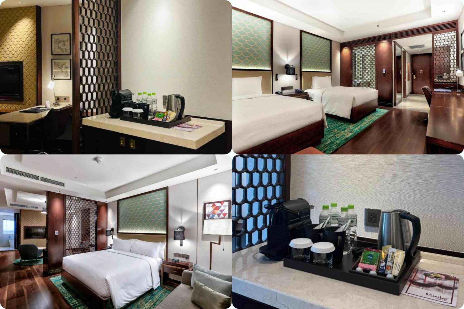 Phòng king hoặc twin guest room tại tầng cao với tầm nhìn ra biển 