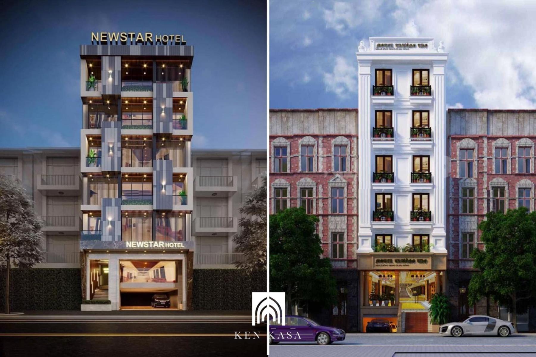 Chia mặt đứng thành các lớp không gian khác nhau