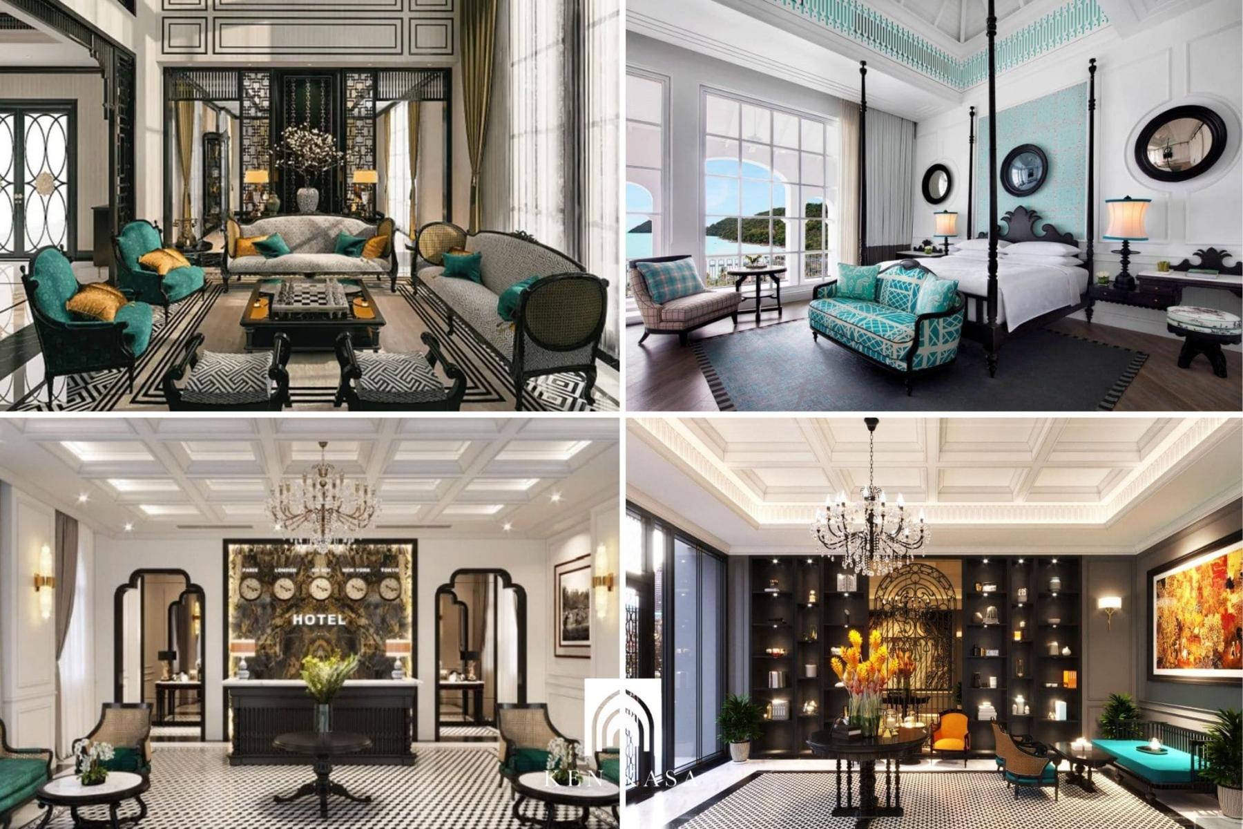 Nội thất đặc trưng của khách sạn 8 tầng phong cách Indochine