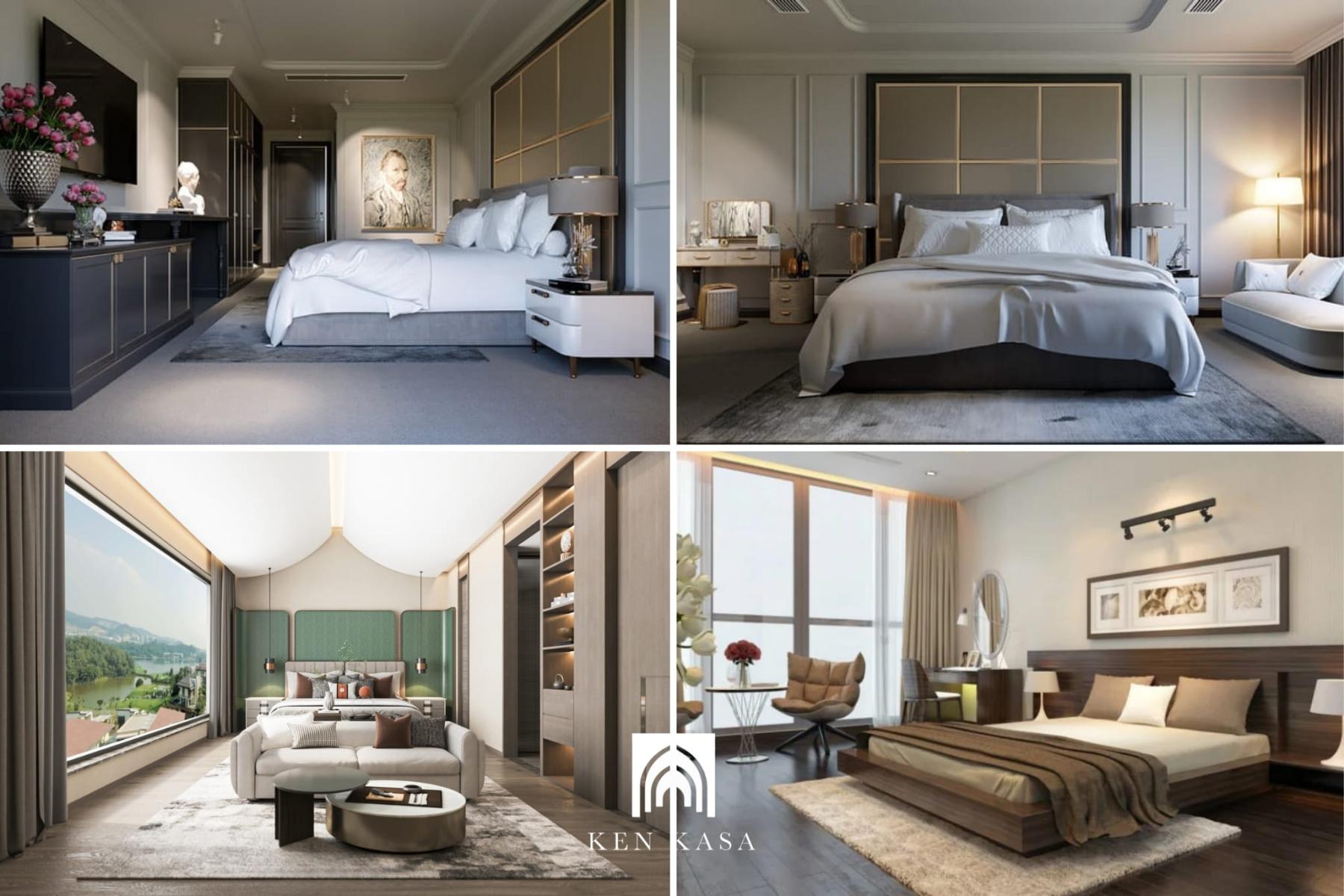 Nội thất phòng ngủ khách sạn 4 sao yêu cầu sự sang trọng và tiện nghi