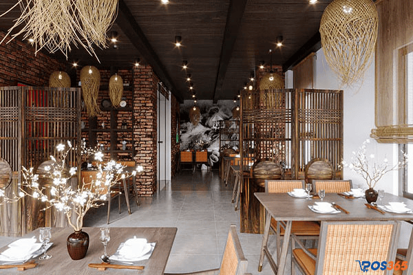 Trang trí nhà hàng đồng quê